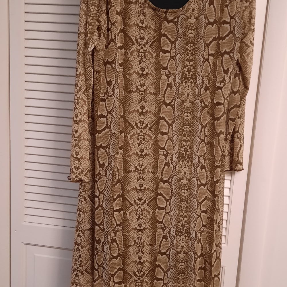PYTHON PRINT DRESS W/LINING - Picture 2 of 5